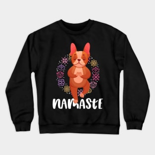 Namaste Französischer Bulldogge, Yoga Crewneck Sweatshirt